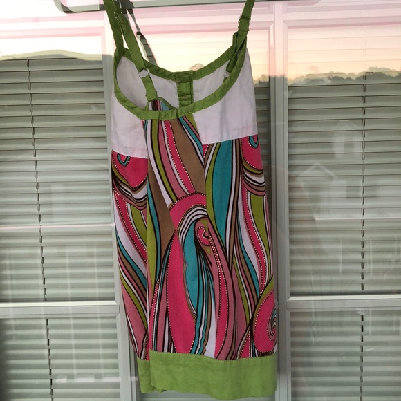 Lipstik Girls Green Pink Detailed Tank Top Size 4 - Picture 4 of 4